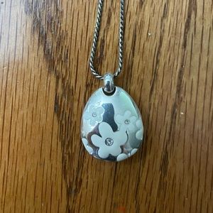 Vintage Brighton Silver/White Floral necklace